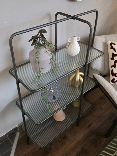 Stylowy Regał COCO maison Louis - Szkło Ondulowane i Metal, 110 cm