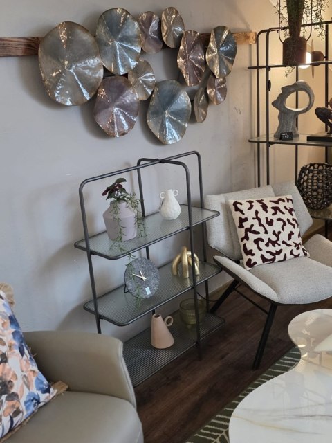 Stylowy Regał COCO maison Louis - Szkło Ondulowane i Metal, 110 cm