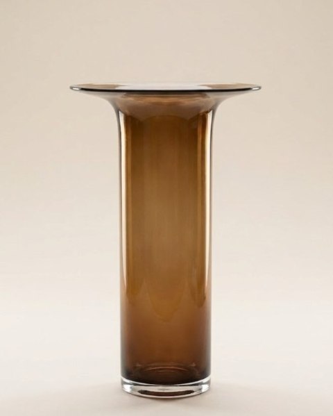 Waza/ wazon Szklana Rona 40 cm - Bursztynowy Brąz | COCOmaison