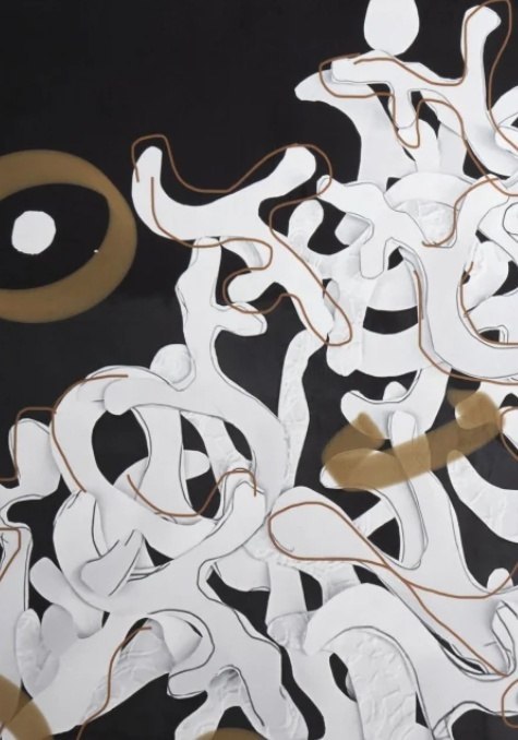 Wielkoformatowy Obraz na Welurze COCO maison Dancing Notes - 120x120 cm