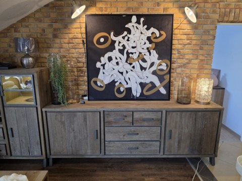 Wielkoformatowy Obraz na Welurze COCO maison Dancing Notes - 120x120 cm