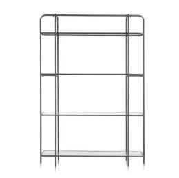 Wielofunkcyjny Regał COCO maison Louis - Antracyt i Szkło Falowane, 170 cm