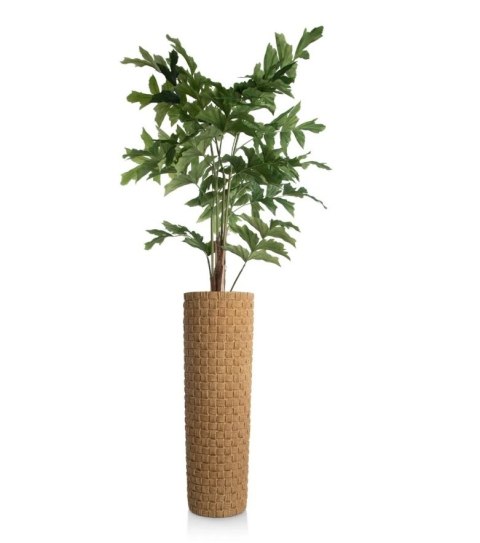 Wysoka Donica Podłogowa COCO maison Noud - Efekt Plecionego Lnu, 84 cm