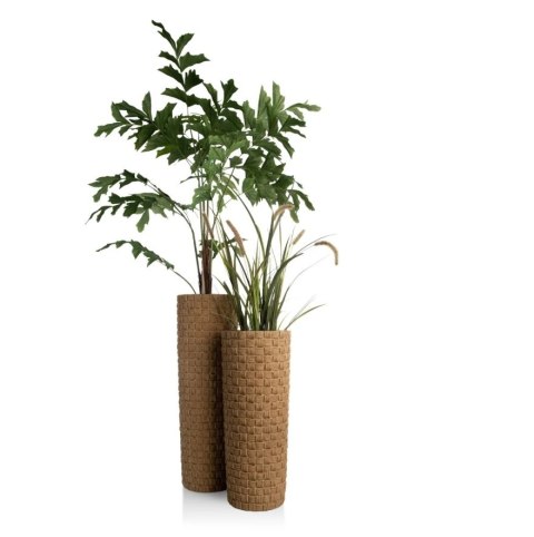 Wysoka Donica Podłogowa COCO maison Noud - Efekt Plecionego Lnu, 84 cm