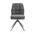 [na zamówienie] Krzesło jadalniane Bell - Antracyt / Miks Tkanin / Obrotowe/ CALABRIA-VADA