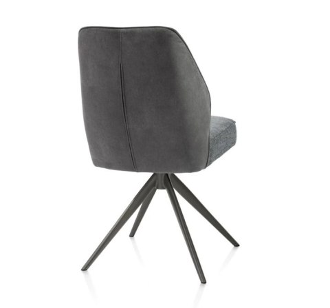 [na zamówienie] Krzesło jadalniane Bell - Antracyt / Miks Tkanin / Obrotowe/ CALABRIA-VADA