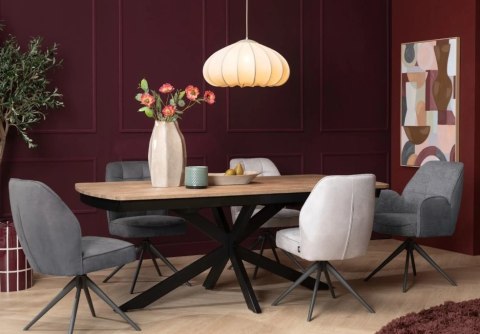 [na zamówienie] Krzesło jadalniane Bell - Antracyt / Miks Tkanin / Obrotowe/ CALABRIA-VADA