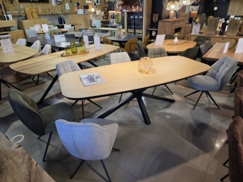 [na zamówienie] Krzesło jadalniane Bell - Antracyt / Miks Tkanin / Obrotowe/ CALABRIA-VADA