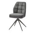 [na zamówienie] Krzesło jadalniane Bell - Antracytowa Mikrofibra CALABRIA / Obrotowe