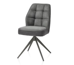 [na zamówienie] Krzesło jadalniane Bell - Antracytowa Mikrofibra CALABRIA / Obrotowe
