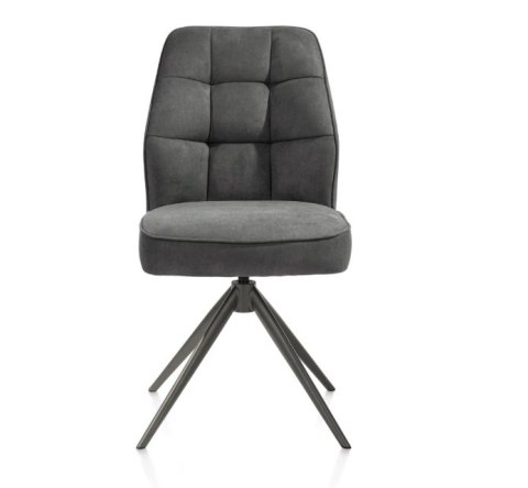 [na zamówienie] Krzesło jadalniane Bell - Antracytowa Mikrofibra CALABRIA / Obrotowe