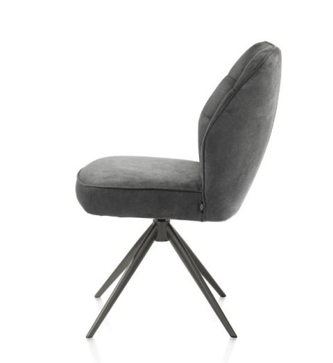 [na zamówienie] Krzesło jadalniane Bell - Antracytowa Mikrofibra CALABRIA / Obrotowe