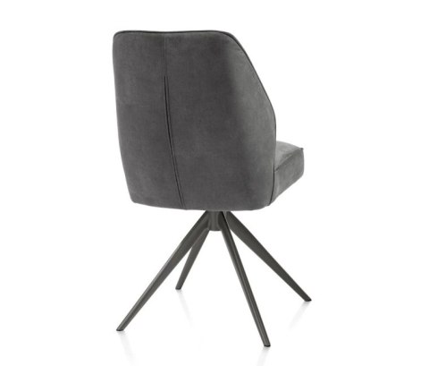 [na zamówienie] Krzesło jadalniane Bell - Antracytowa Mikrofibra CALABRIA / Obrotowe