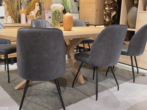 [K] Krzesło jadalniane LEO - Mikrofibra Pala / Antracyt