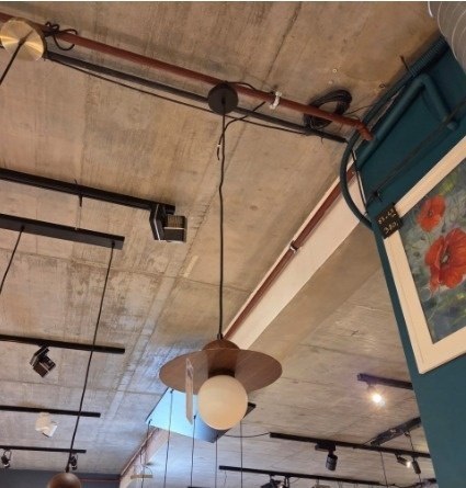 Lampa wisząca UFO Single 25 cm - Walnootlook & Glass - COCO maison