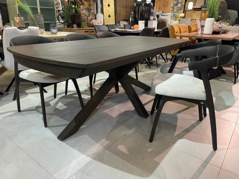 [K] Stół rozkładany Henders & Hazel Nyon 200-280x100 cm, fornir dębowy, kolor Bazalt