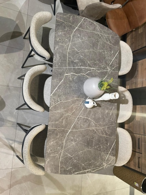 (K) Stół rozkładany z kolekcji Novello (HPL), marmur JASNY 200-278 cm Xooon