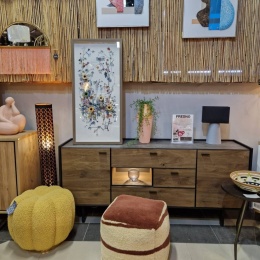 Obraz 3D Fairy Garden 50x104 cm - Suszone Kwiaty w Drewnianej Ramie | Coco Maison