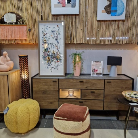 Obraz 3D Fairy Garden 50x104 cm - Suszone Kwiaty w Drewnianej Ramie | Coco Maison