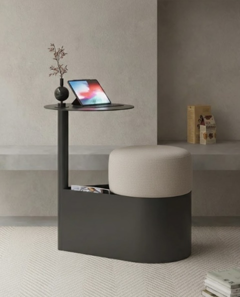 [R] Puf wielofunkcyjny z blatami i schowkiem SOLO-Station 3w1