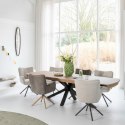 [M/R, od ręki] Stół Rozkładany NYON 170-230 cm - Natural Sand / Metalowy Pająk