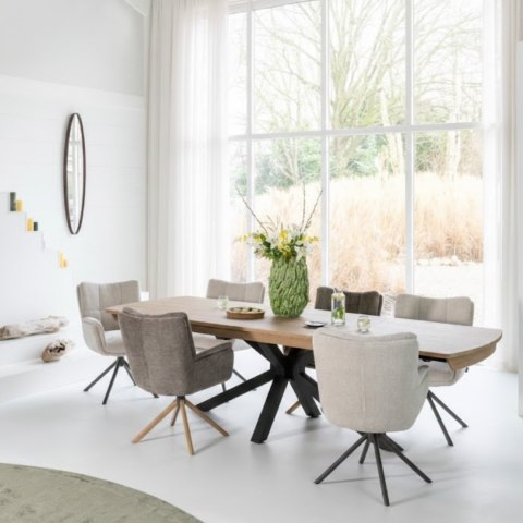 [M/R, od ręki] Stół Rozkładany NYON 170-230 cm - Natural Sand / Metalowy Pająk