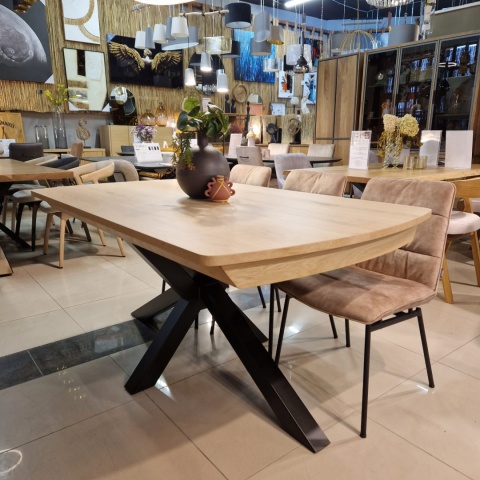[M/R, od ręki] Stół Rozkładany NYON 170-230 cm - Natural Sand / Metalowy Pająk