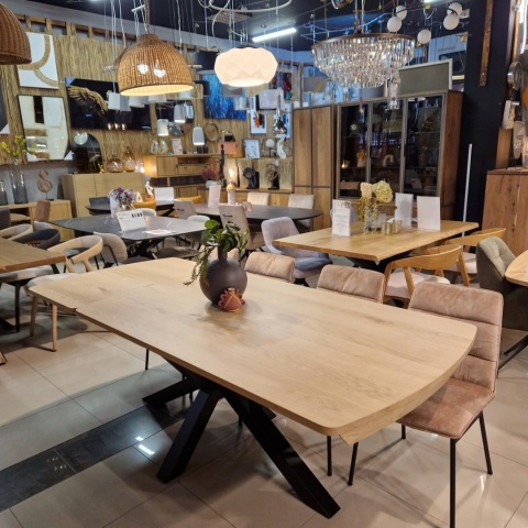 [M/R, od ręki] Stół Rozkładany NYON 170-230 cm - Natural Sand / Metalowy Pająk