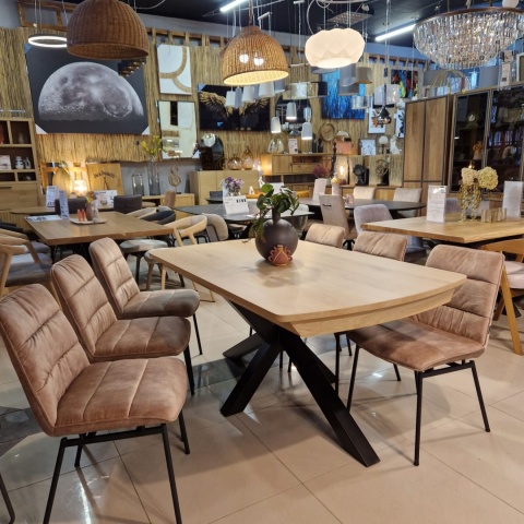 [M/R, od ręki] Stół Rozkładany NYON 170-230 cm - Natural Sand / Metalowy Pająk