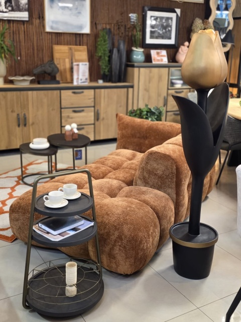 Stolik Pomocniczy / Patera James - 3-Poziomowy Metal i Drewno