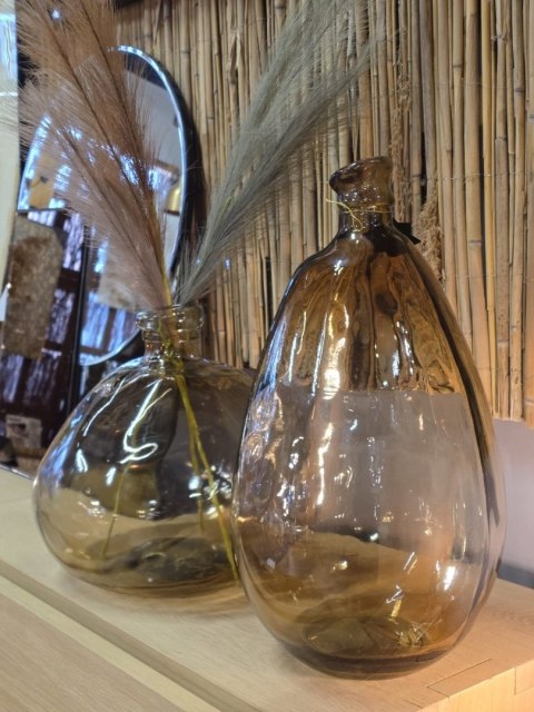 Szklany Wazon JAVI 33,5 cm - Bursztynowy / COCO maison