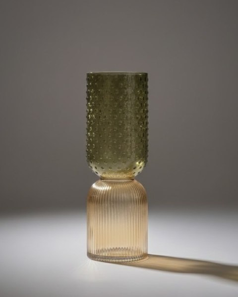 Wazon Szklany IMANI 38 cm - Miodowy/Oliwkowy | COCO maison