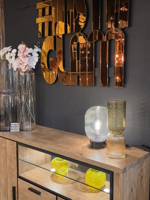 Wazon Szklany IMANI 38 cm - Miodowy/Oliwkowy | COCO maison