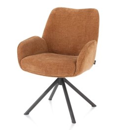 [na zamówienie] Fotel Obrotowy RILEY - Sprężyny Kieszeniowe - Tkanina Chenille - Kolor Koper