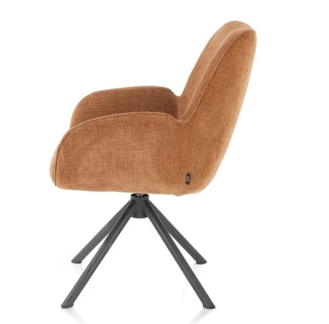 [na zamówienie] Fotel Obrotowy RILEY - Sprężyny Kieszeniowe - Tkanina Chenille - Kolor Koper