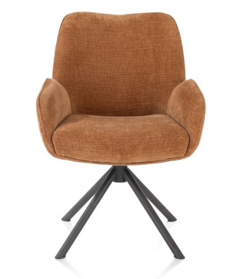 [na zamówienie] Fotel Obrotowy RILEY - Sprężyny Kieszeniowe - Tkanina Chenille - Kolor Koper