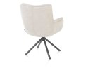[od ręki] Fotel obrotowy JUNA, tkanina Livigno chenille kremowy, rama metal grafit