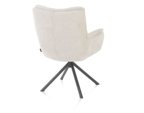 [od ręki] Fotel obrotowy JUNA, tkanina Livigno chenille kremowy, rama metal grafit