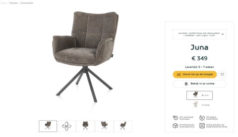 [od ręki] Fotel obrotowy JUNA z funkcją relax, tkanina Livigno chenille brązowy,