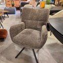[od ręki] Fotel obrotowy JUNA z funkcją relax, tkanina Livigno chenille brązowy,