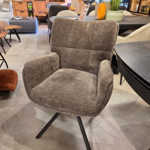 [od ręki] Fotel obrotowy JUNA z funkcją relax, tkanina Livigno chenille brązowy,