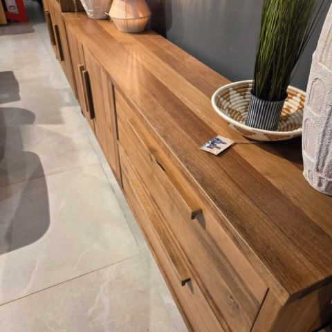 [K] Komoda Everest 220 cm - Wędzone Mango i Metal - Happy@Home