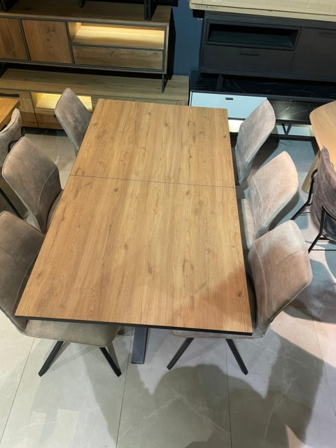 [K] Stół Rozkładany SARDINIË Happy@Home 180-240 cm Primo Laminato Natural Centralna Noga