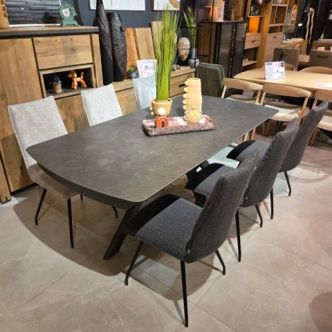 [K, od ręki] Krzesło MONACO - Tkanina Chenille TOBA (Antracyt)