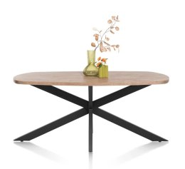 [M] Owalny Stół PAVAROTTI - 180 cm, Centralna Noga, Blat HPL Barnwood