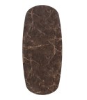 [M] Owalny stół jadalniany Caletta 240 x 105 cm - Marble Brown HPL, czarna metalowa noga