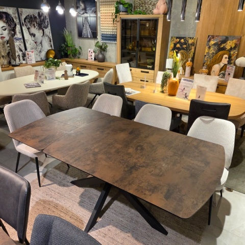 [K] Stół rozkładany PAVALON 140-190 cm - Kolor Roest (Rdza) - HPL