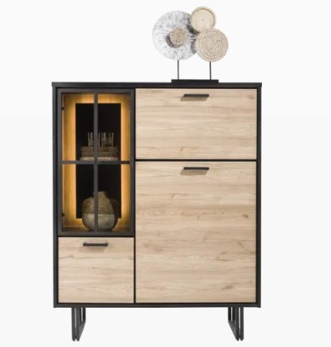 (M, defekt) Wysoka komoda H&H Avalon/ Avalox natural VINTAGE OAK