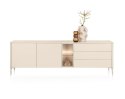 [M, defekt] Designerska komoda Trentino 240 cm - Lakier Krem, LED, system Push-to-Open