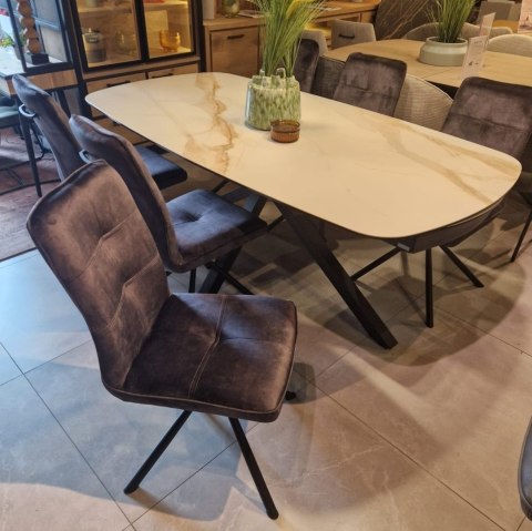 [M, od ręki] Stół rozkładany Xooon Montello 200 + 2 x 50 cm x 100 cm white ceramika na szkle hartowanym